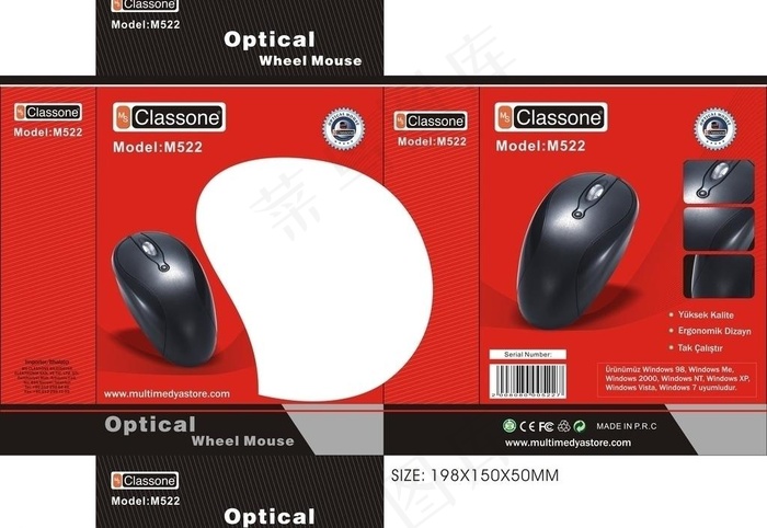 mouse彩盒包装设计cdr矢量模版下载