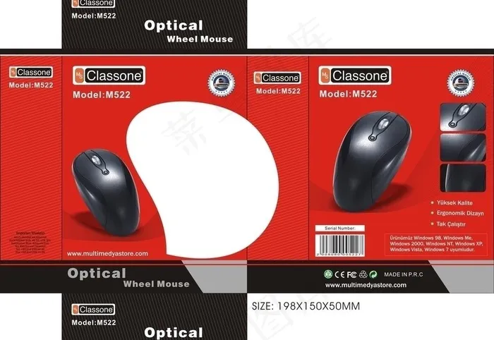 mouse彩盒包装设计cdr矢量模版下载