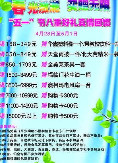 春天蓝色清新五一节日展板图片