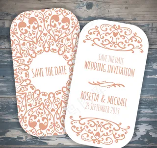 美丽手绘花卉婚礼卡