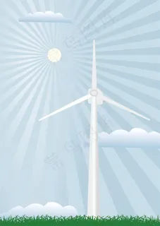 风力发电机矢量风景