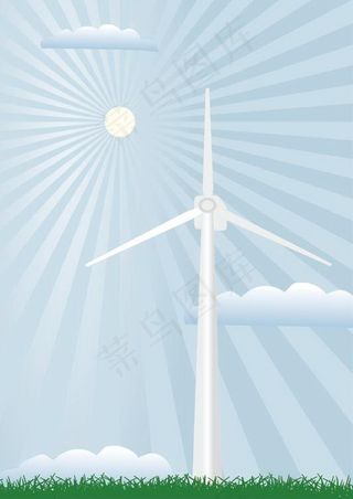 风力发电机矢量风景