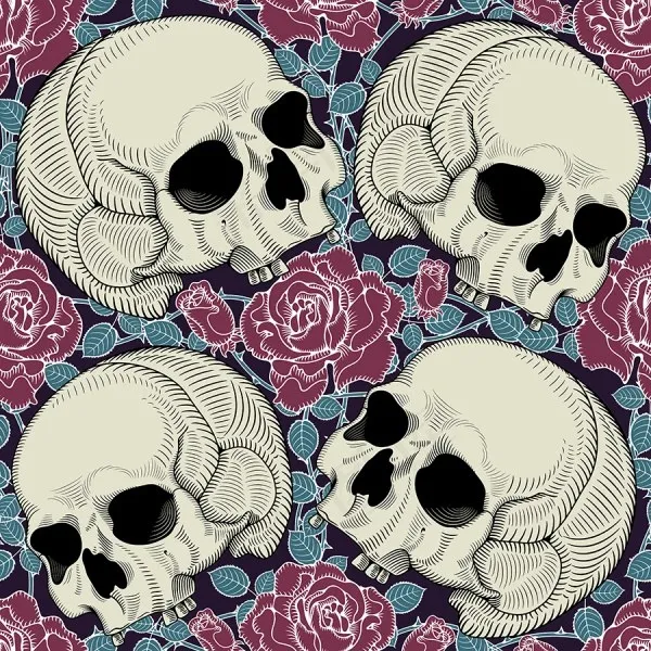 骷髅背景图案02—矢量素材
