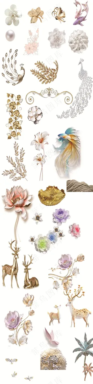 新中式唯美水彩手绘玉兰花