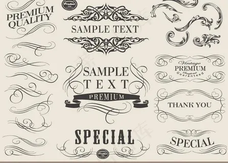 欧式花纹花边矢量素材图片