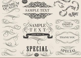 欧式花纹花边矢量素材图片