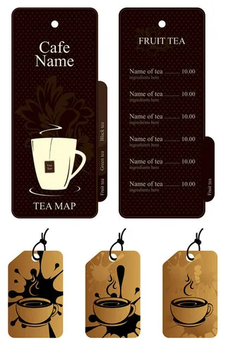 潮流个性咖啡吊牌矢量素材