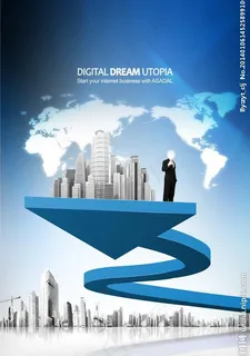 蓝色 城市 地形图图片