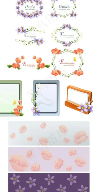 韩国植物花边边框矢量图25