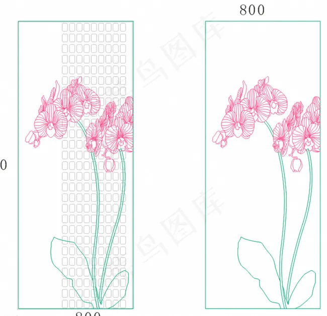 蝴蝶 花 玻雕图片cdr矢量模版下载