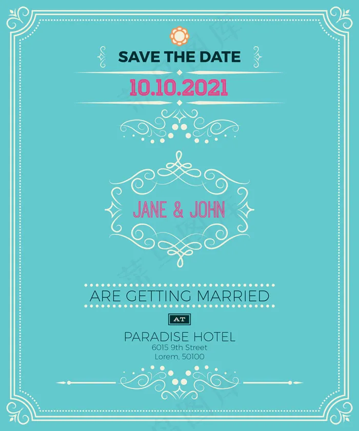 蓝色背景邀请函模板下载eps,ai矢量模版下载