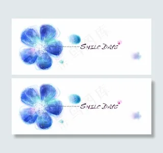 蓝色花卉背景图设计源文件