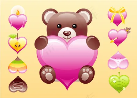 卡通手捧爱心玩具熊矢量素材 卡通手捧爱心玩具熊矢量素材