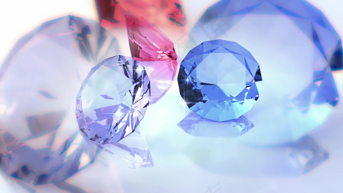 蓝色运动背景和红色钻石显示 视频免...