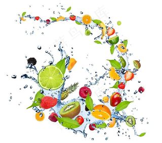 动感水花水果图片