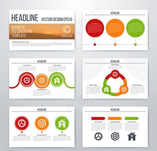 彩色图表信息PPT图形