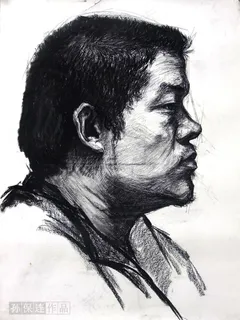 素描男青年正侧像图片 素描男青年正侧像图片