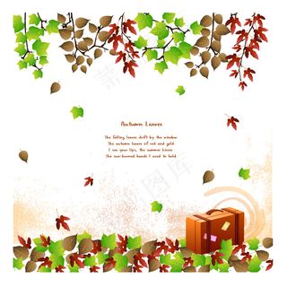 矢量树叶边框装饰背景 矢量树叶边框装饰背景