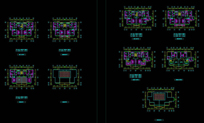 多层住宅楼平面图cad图纸
