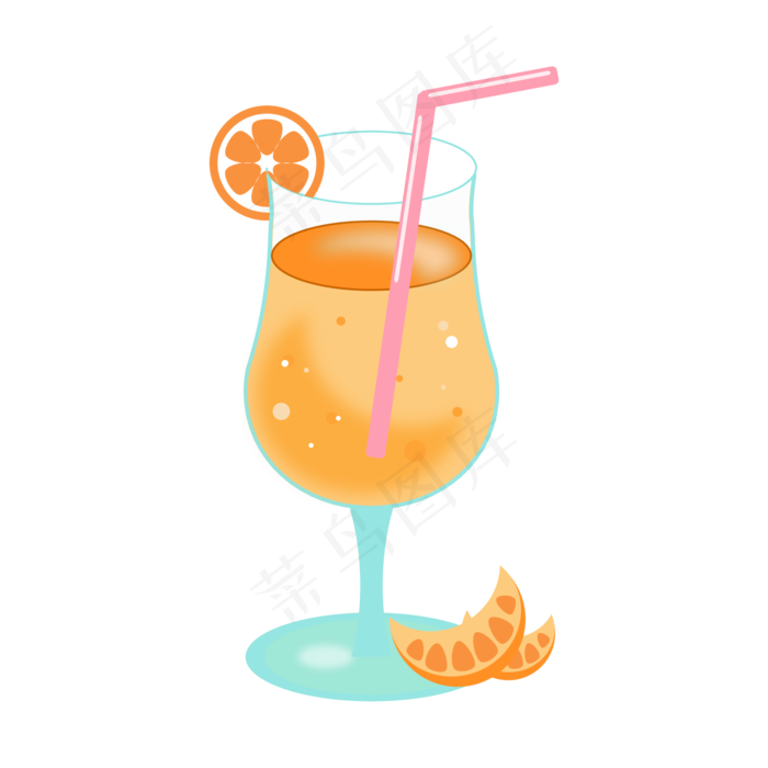 矢量夏天橘子汽水饮料果汁