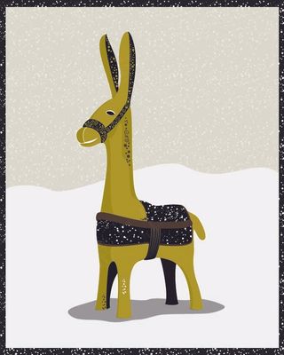 卡通木偶驴插画矢量图