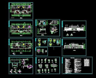 XX3层办公楼建筑CAD施工图纸