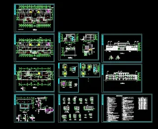 XX3层办公楼建筑CAD施工图纸
