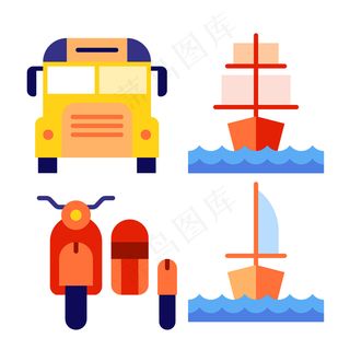 交通工具icon图标设计