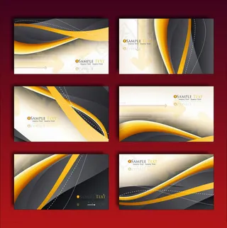 动感线条曲线名片卡片模板矢量素材