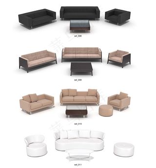 精美沙发椅子茶几max模型（带材质...