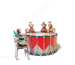 c4d儿童立体玩具汽车模型PNG素...