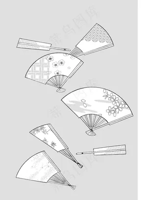 各样扇子矢量素材
