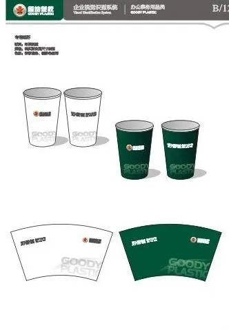 纸杯 效果图 展开图图片cdr矢量模版下载