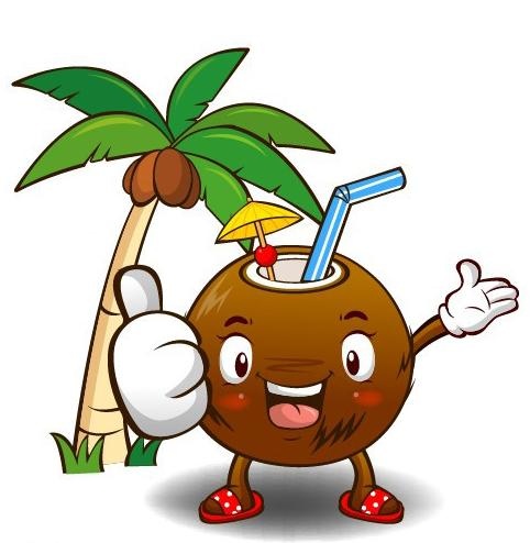 卡通椰子矢量图图片