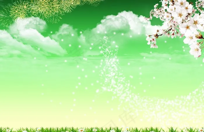 春天背景图片(3508X2480(DPI:300))psd模版下载