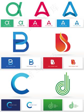 时尚字母卡片设计矢量素材