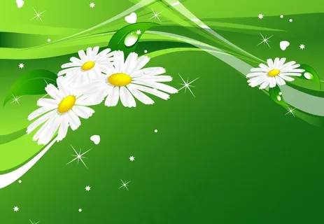 绿色环保动感线条鲜花水珠图片