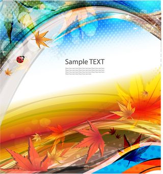 五彩斑斓动感秋天背景矢量素材