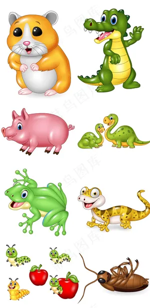 立体卡通动物eps矢量素材合集