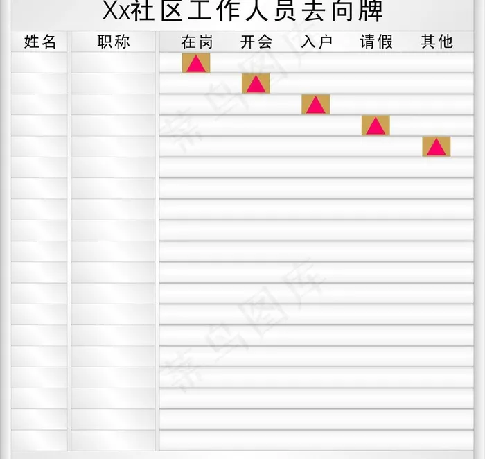 人员去向牌图片cdr矢量模版下载