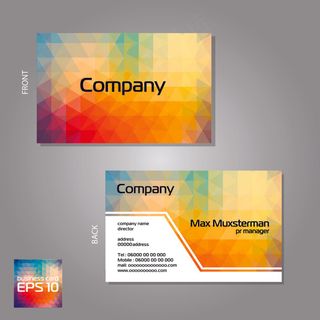 炫彩商务名片设计矢量