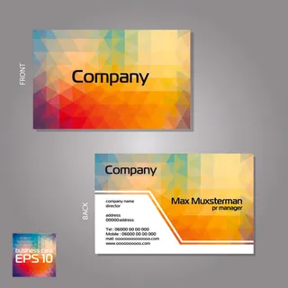 炫彩商务名片设计矢量
