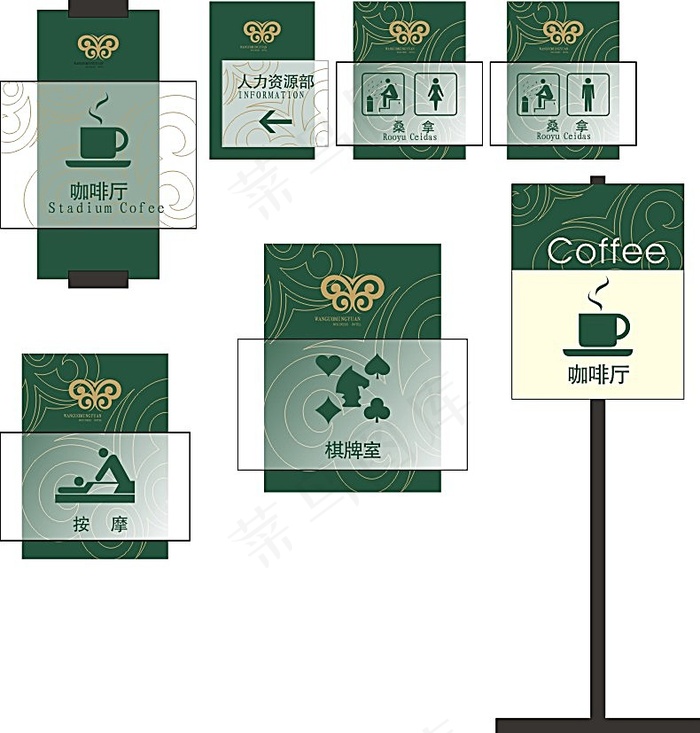 咖啡厅导视牌矢量模板素材cdr矢量模版下载