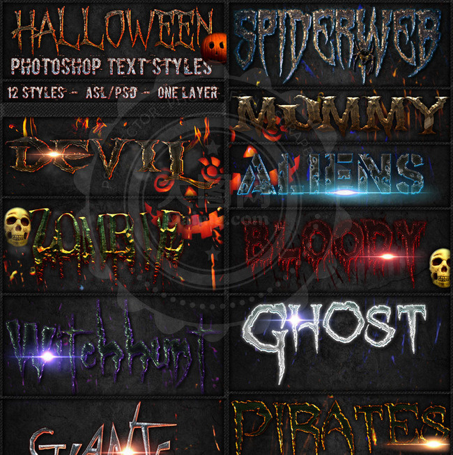 万圣节主题艺术字PS样式