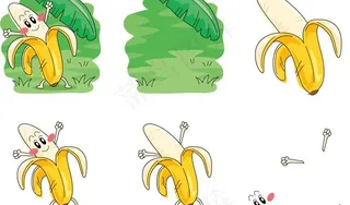 手绘香蕉表情图片