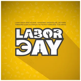 黄色背景的劳动节