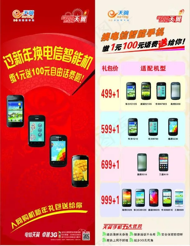 电信天翼图片cdr矢量模版下载