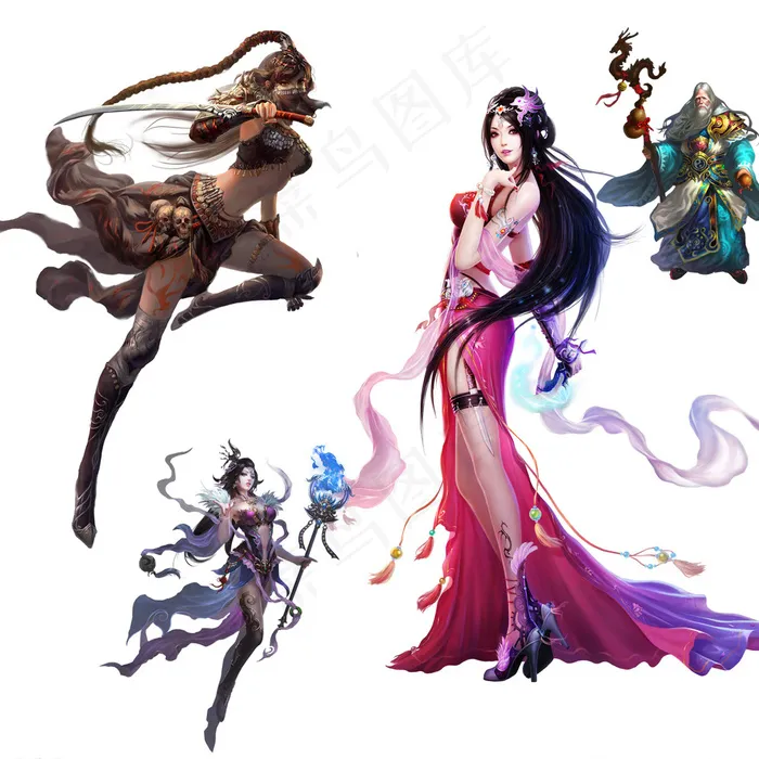 游戏人物素材图片psd模版下载