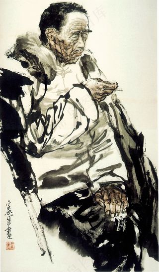 写意肖像 现代人物 国画_0223