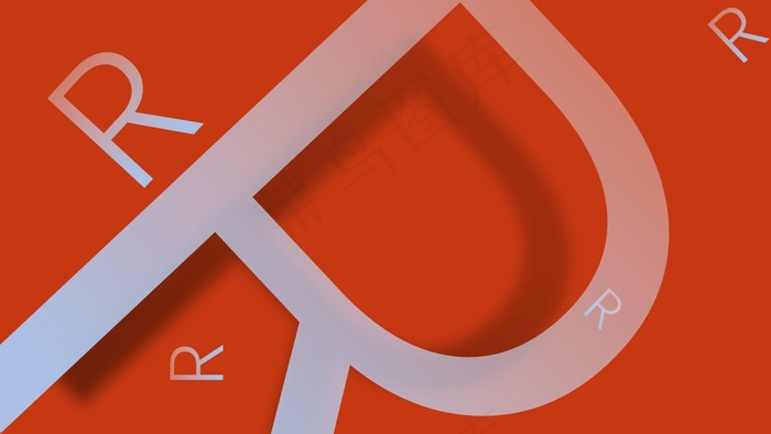 橙色简约风字母背景